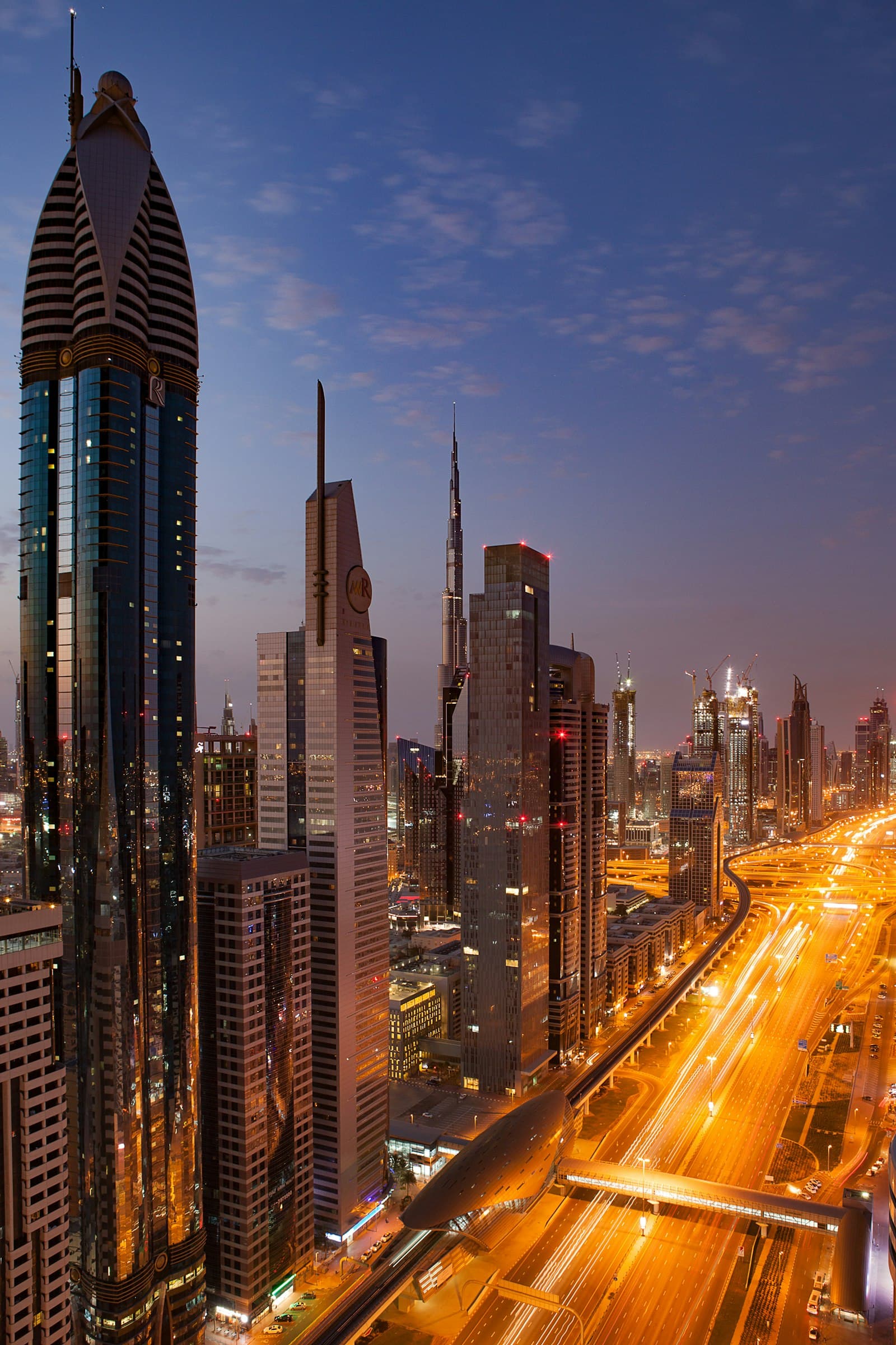 Car lift on Sheikh Zayed Road Dubai